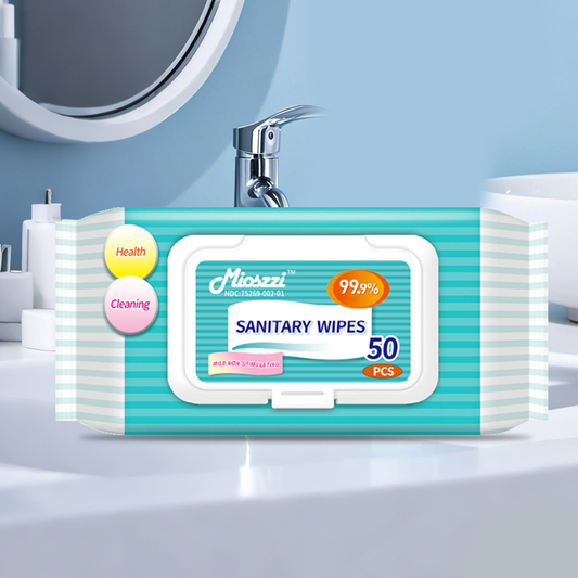 Benzalkonium chloride in Mioszzi hygiene wet wipes has a highly efficient bactericidal function.
