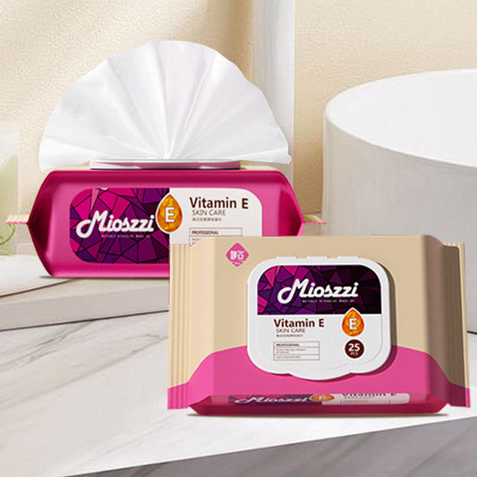 Mioszzi Makeup Remover Wet Wipes contain vitamin E and are alcohol-free and gentle enough for a wide range of skin types