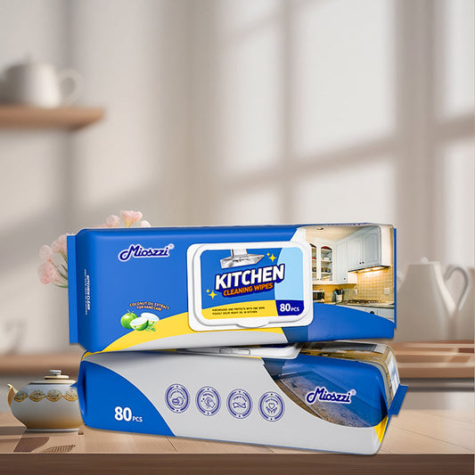 Mioszzi kitchen cleaning wet wipes use enlarged and thickened pearl pattern non-woven fabrics to improve cleaning efficiency,