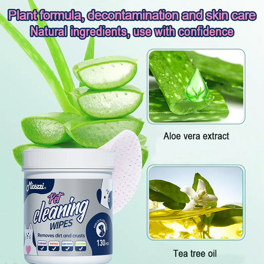 1. Infused with aloe vera and vitamin E, it effectively moisturizes skin and hair when cleansing.
2. Pet-friendly wipes, no dye, no bleach.
3. Safely removes sweat, body oil, and dirt while deodorizing surfaces and fighting bacteria.
4. Ultra-powerful, deep cleans, and itch-free.
5. Intensely cleanse eyes, ears, mouth, and facial stains.