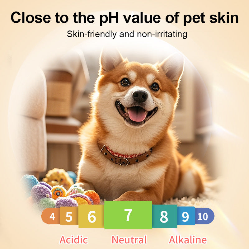 1. Added with aloe vera essence and fermented coconut oil, it cleans and deeply moisturizes pet skin and hair.
2. It does not contain dyes, bleach, etc., is gentle and non-irritating, suitable for cats and dogs, and can also be used by sensitive pets.
3. Removes sweat, body oil and stubborn dirt, deeply deodorizes and inhibits bacterial growth, and cleans more thoroughly.
4. The cleaning power reaches the root of the hair directly, and deeply cleans without residue, and the low-irritation formula reduces