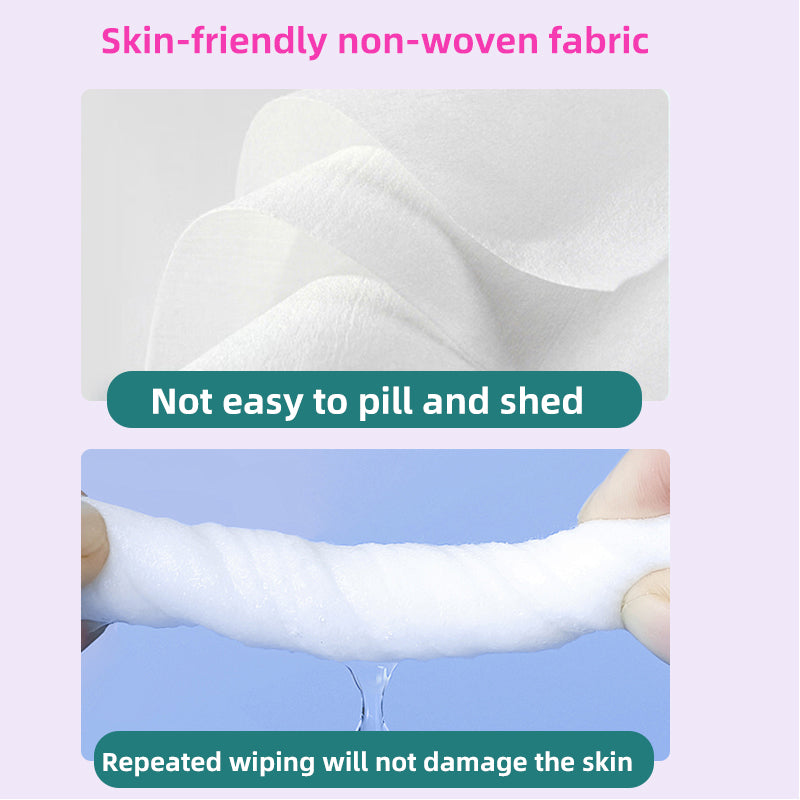 1. Suitable for a wide range of people, suitable for sensitive skin, aging skin.
2. Plant-based wipes, gentle and non-irritating.
3. No dyes, artificial fragrances, safer to use.
4. Simple makeup remover wipes, gently clean the skin and remove waterproof makeup.
5. Mild weak acid formula, maintain skin PH balance.
