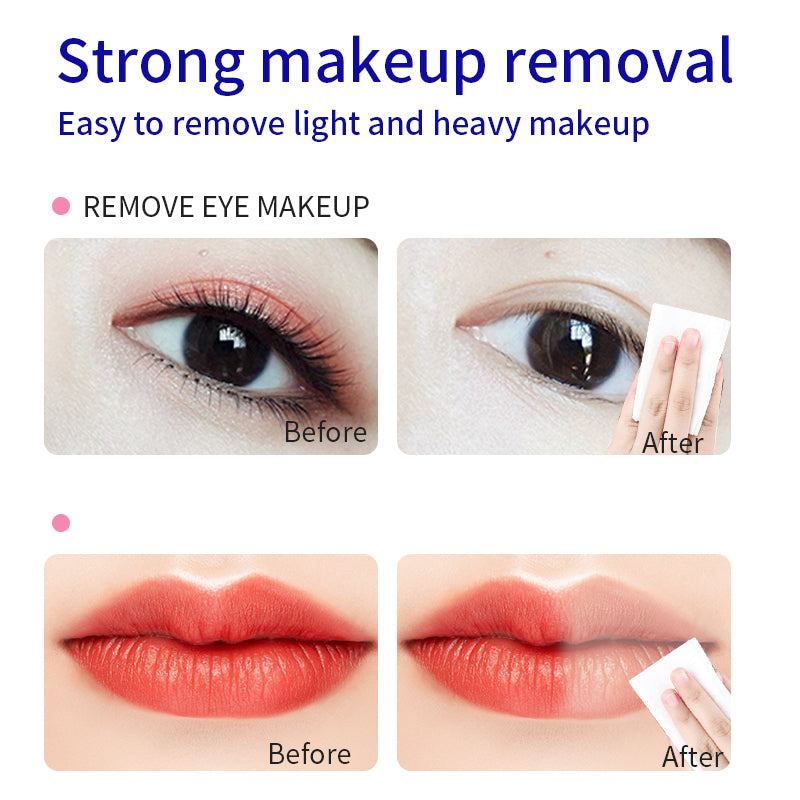1. Suitable for a wide range of people, suitable for sensitive skin, aging skin.
2. Plant-based wipes, gentle and non-irritating.
3. No dyes, artificial fragrances, safer to use.
4. Simple makeup remover wipes, gently clean the skin and remove waterproof makeup.
5. Mild weak acid formula, maintain skin PH balance.