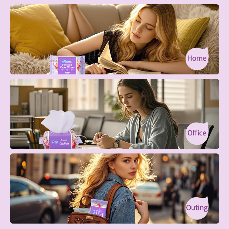 1. Mild and weakly acidic, it will not disrupt the immune balance of the private parts.
2. Mild formula, no chemical additives, no fragrance, no irritation.
3. Super soft non-woven fabric, skin-friendly touch, reducing friction on sensitive skin.
4. Multi-purpose, suitable for cleaning after sweating during exercise and after intimacy.
5. Deodorant body wipes can effectively eliminate dirt, grime, and sweat.
6. It can be easily put into the bag when going out, without taking up space.