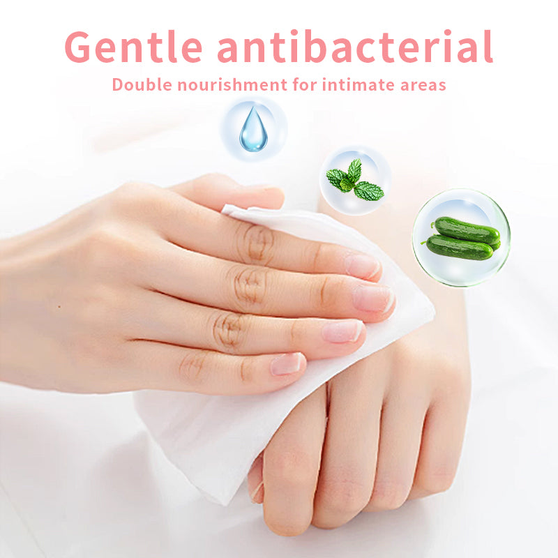 1. EDI-purified water is the main ingredient, soothing and moisturizing the skin.
2. Gentle and safe, does not contain preservatives and alcohol, and is friendly to sensitive skin.
3. Hypoallergenic formula, gentle and non-irritating.
4. Multi-purpose wipes, suitable for cleaning during menstruation and after long activities.
5. 40 pieces of small package design, convenient for travel.
