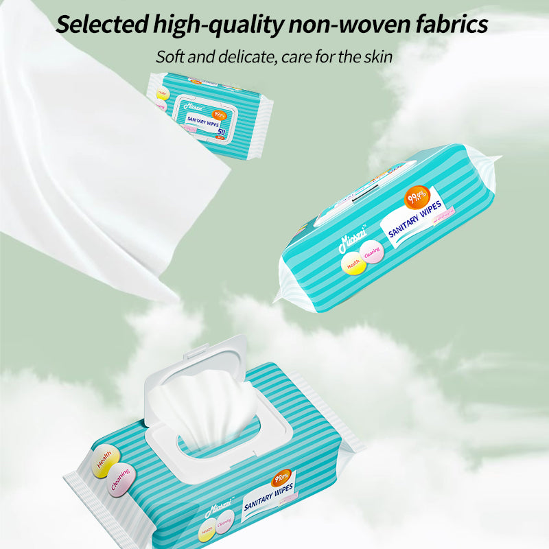 1. Selected formula, free of harsh chemicals, skin-friendly wipes, premium non-woven fabric, soft, absorbent, and not easy to tear.
2. Suitable for wiping the body and private parts to eliminate odor, pet-friendly cleaning and disinfecting wipes.
3. Can be used for bathroom cleaning, and remove 99.9% of surface allergens.
4. Kill bacteria and germs, clean open wounds and surrounding skin, and reduce pain and chance of infection.
5. Hygienic antiseptic wipes can be cleaned and disinfected in one step, wh