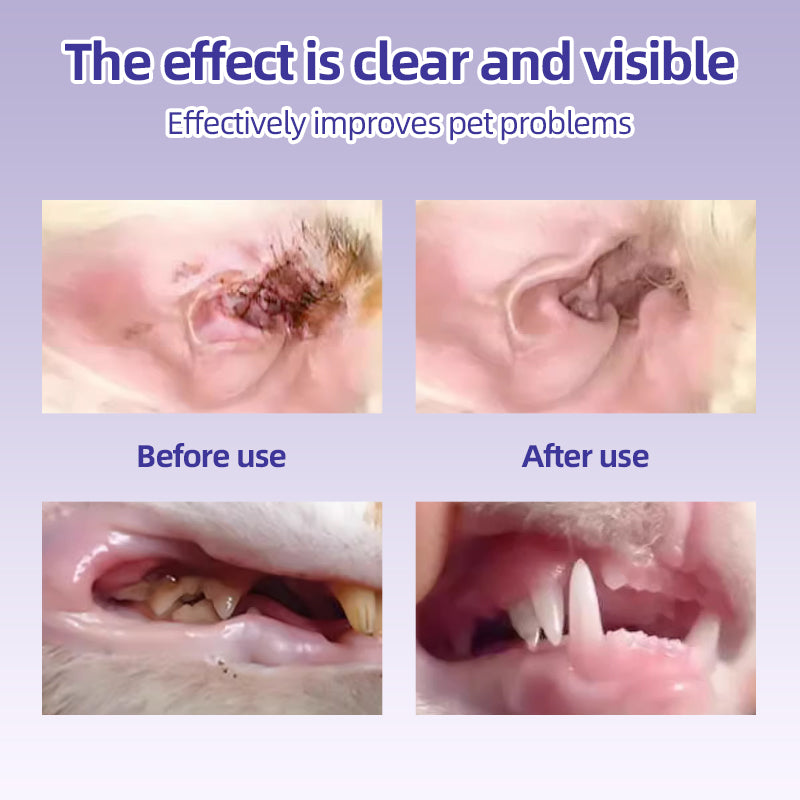 1、Pet universal type, suitable for cats, dogs, rabbits, hamsters and other pets.
2、Versatile, can be used to clean ears, teeth, around eyes and toes.
3、All natural ingredients, alcohol free ,gentle and non-irritating, protecting the health of pets.
4、Effectively removes ear wax and debris, soothes and deodorizes, and relieves ear itching and inflammation.
5、Finger-type wipes are more convenient to use and clean more carefully.