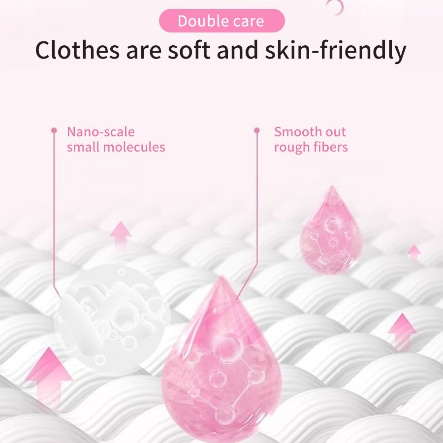 1. Smooth, fragrance retention, and color protection in one.
2. Use laundry fragrance beads to effectively prevent fabric damage.
3. It can effectively remove sweat stains that are difficult to remove.
4. Use deodorant beads to enhance freshness and maintain a good mood all day long.
5. Safe for all loads including towels, active wear and children's sleepwear.