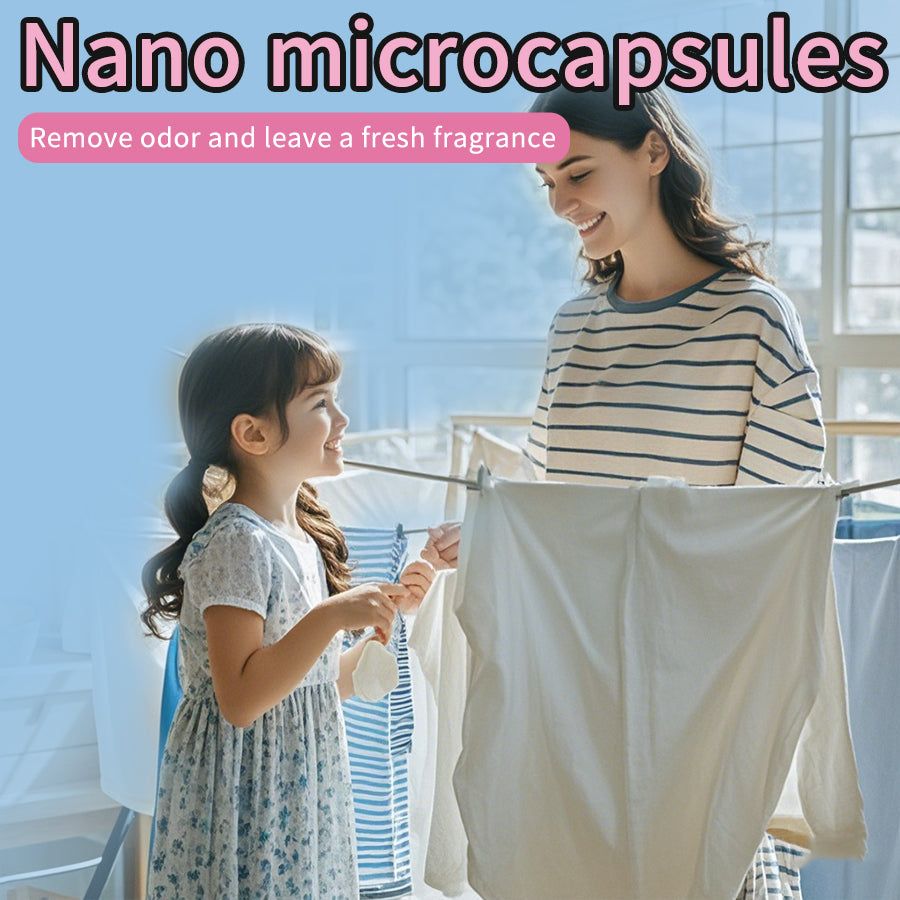 1. Smooth, fragrance retention, and color protection in one.
2. Use laundry fragrance beads to effectively prevent fabric damage.
3. It can effectively remove sweat stains that are difficult to remove.
4. Use deodorant beads to enhance freshness and maintain a good mood all day long.
5. Safe for all loads including towels, active wear and children's sleepwear.