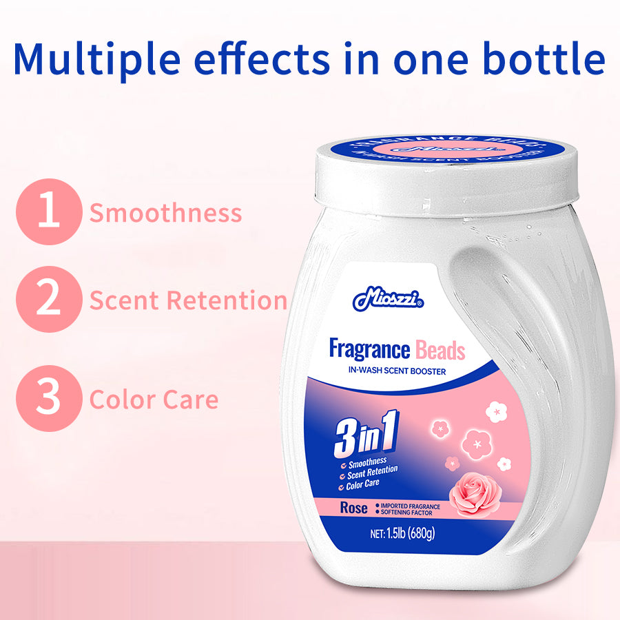 1. Smooth, fragrance retention, and color protection in one.
2. Use laundry fragrance beads to effectively prevent fabric damage.
3. It can effectively remove sweat stains that are difficult to remove.
4. Use deodorant beads to enhance freshness and maintain a good mood all day long.
5. Safe for all loads including towels, active wear and children's sleepwear.