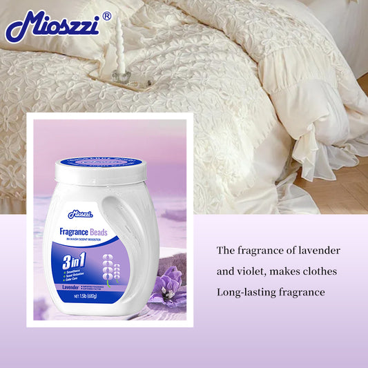 1. Laundry fragrance beads using deodorant technology effectively decompose odor molecules.
2. Microcapsule blasting technology allows clothes to retain fragrance for a long time.
3. Deodorant beads used for clothes can effectively remove sweat stains that are difficult to remove.
4. Effectively soften fabrics, anti-static to prevent clothing from clumping.
5. Value pack combination suitable for home use, large quantity and affordable price.