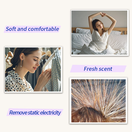 1. Three scents: ocean, lavender and cherry blossom, eliminating the difficulty of choosing.
2. Smooth, fragrance retention, and color protection in one.
3. Use laundry fragrance beads to effectively prevent fabric damage.
4. It can effectively remove sweat stains that are difficult to remove.
5. Use deodorant beads to enhance freshness and maintain a good mood all day long.
6. Safe for all loads including towels, active wear and children's sleepwear.