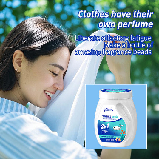 1. Laundry fragrance beads use deodorizing technology to effectively decompose odor molecules.
2. Microcapsule sandblasting technology allows clothes to retain fragrance for a long time.
3. Clothing deodorizing beads can effectively remove sweat stains that are difficult to remove.
4. Effectively soften fabrics, prevent static electricity, and prevent clothes from clumping.
5. Super value combination pack, suitable for home use, safe and easy-to-melt formula.