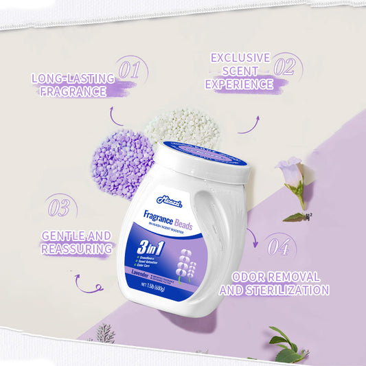 1. Laundry fragrance enhancement beads that can be used as air fresheners.
2. The fragrance enhancement beads can effectively remove room odors.
3. Air freshener and home fragrance for the house, car or bathroom.
4. Friendly material formula, pet-friendly, safe for home use.
5. 1.5 pound large barrel, suitable for home use, large quantity, affordable price.