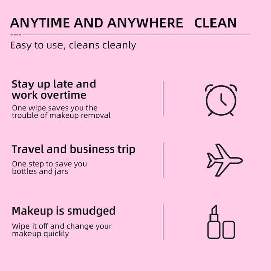 1. Makeup remover wipes containing vitamin E to remove makeup and moisturize the skin.
2. Hypoallergenic formula, no fragrance added no irritating chemicals.
3. Powerfully remove dirt, oil and makeup, leaving your face feeling refreshed, moisturized and clean.
4. Smooth texture cleansing wipes, low friction, will not damage the stratum corneum.
5. Portable packaging, suitable for daily skin care and travel essentials.