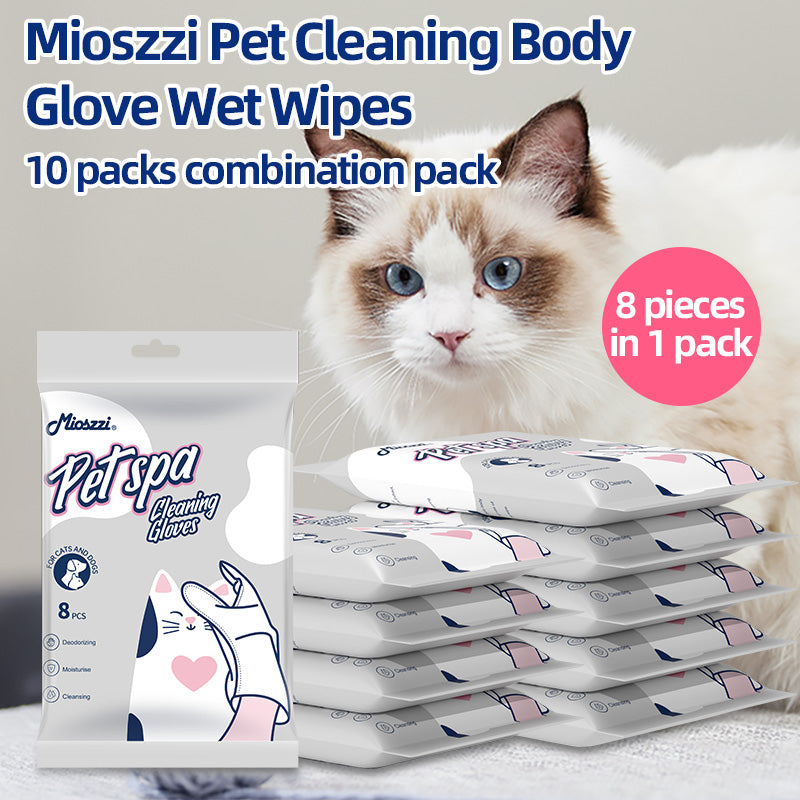 1. Water-based wipes, super absorbent, moisturizing pet skin.
2. Plant-based non-woven fabric, extra thick and soft, tear-resistant.
3. Deodorizing wipes, effectively remove unpleasant odors.
4. Hypoallergenic formula, safe for cats and dogs.
5. Clean dirt from paws and skin, grooming cleaning mitt wipes.