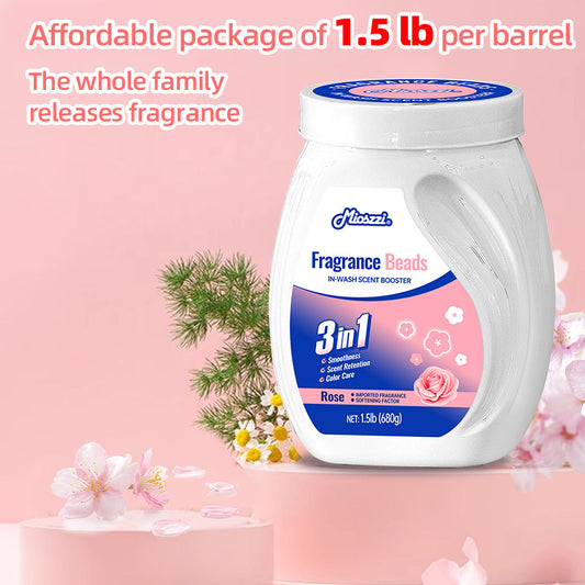 1. Smooth clothing, long-lasting fragrance, and color protection in one.
2. Clothing deodorizing beads can effectively remove sweat stains that are difficult to remove.
3. Feel the fragrant floral scent, as if wandering in the season of blooming flowers, gentle and calm.
4. Microcapsule blasting technology makes the fragrance of clothing last.
5. Effectively prevent clothing from clumping and wrinkling, and remove static electricity.