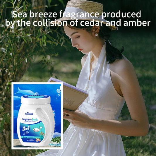 1. Smooth, fragrance and color protection three-in-one.
2. Deodorant beads for clothes can effectively remove sweat stains that are difficult to remove.
3. The sea breeze scent created by the collision of cedar and amber keeps the clothes fragrant.
4. The microcapsule technology of colloid particles can keep the fragrance of clothes for a long time.
5. Effectively prevent clothes from agglomerating and remove static electricity.