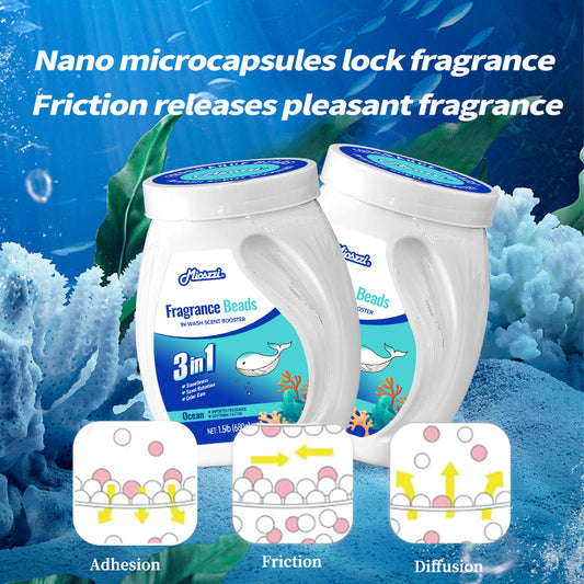 1. Laundry fragrance beads using deodorant technology effectively decompose odor molecules.
2. Microcapsule blasting technology allows clothes to retain fragrance for a long time.
3. Deodorant beads used for clothes can effectively remove sweat stains that are difficult to remove.
4. Effectively soften fabrics, anti-static to prevent clothing from clumping.
5. Value pack combination suitable for home use, large quantity and affordable price.