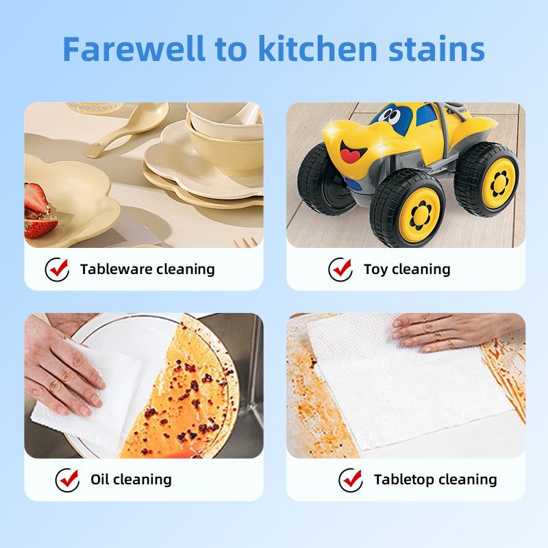 1. Super strong degreasing active factor, better than traditional rags and degreasers.
2. Multi-purpose wipes, wipe away oil, dirt and sticky fingerprints.
3. Kitchen cleaning wipes without bleach, more skin-friendly.
4. Disposable wipes, no need to worry about breeding bacteria.
5. Half-arm-length super large packaging, large quantity and affordable.