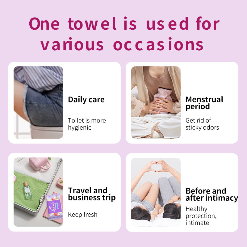 1、Powerful and large size, can replace the toilet paper.
2、Ingredient safety, no propylene glycol, no paraben, effectively reduces irritation.
3、The feminine care wet wipe can removes odor, pH balanced and protect the health of the intimate area.
4、Multifunctional, these feminine care wipes are great for home bathroom use or public restrooms.
5、Gentle and safe, no alcohol, no chemical, no additives, no fluorescents, no fragrance, powerful health protection.