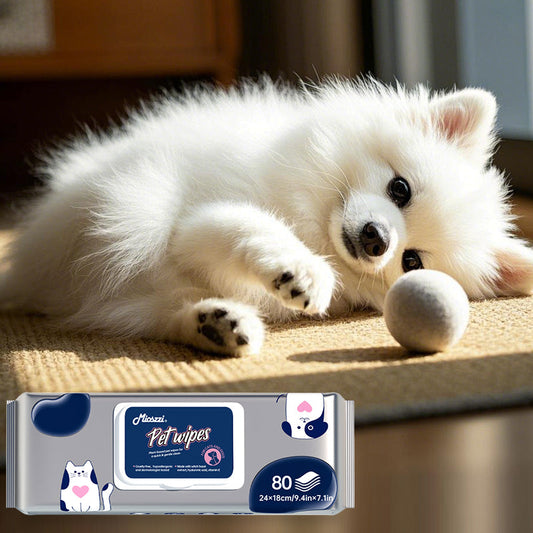 Mioszzi Pet Wet&nbsp;Wipes with Hyaluronic Acid provide a dramatic improvement in coat care, cleaning skin, coat, and nail dirt