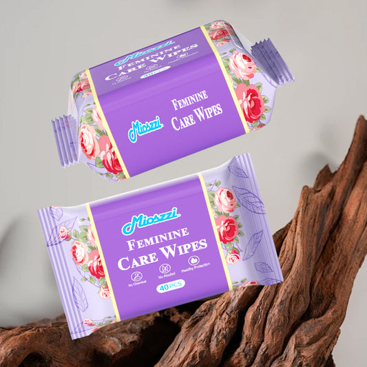 Mioszzi Feminine Intimate Care Wipes gently cleanse the intimate area.