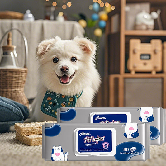 Mioszzi 80 Pet Wet&nbsp;Wipes are formulated with a mild formula that makes them a practical choice for pet-owning families. 