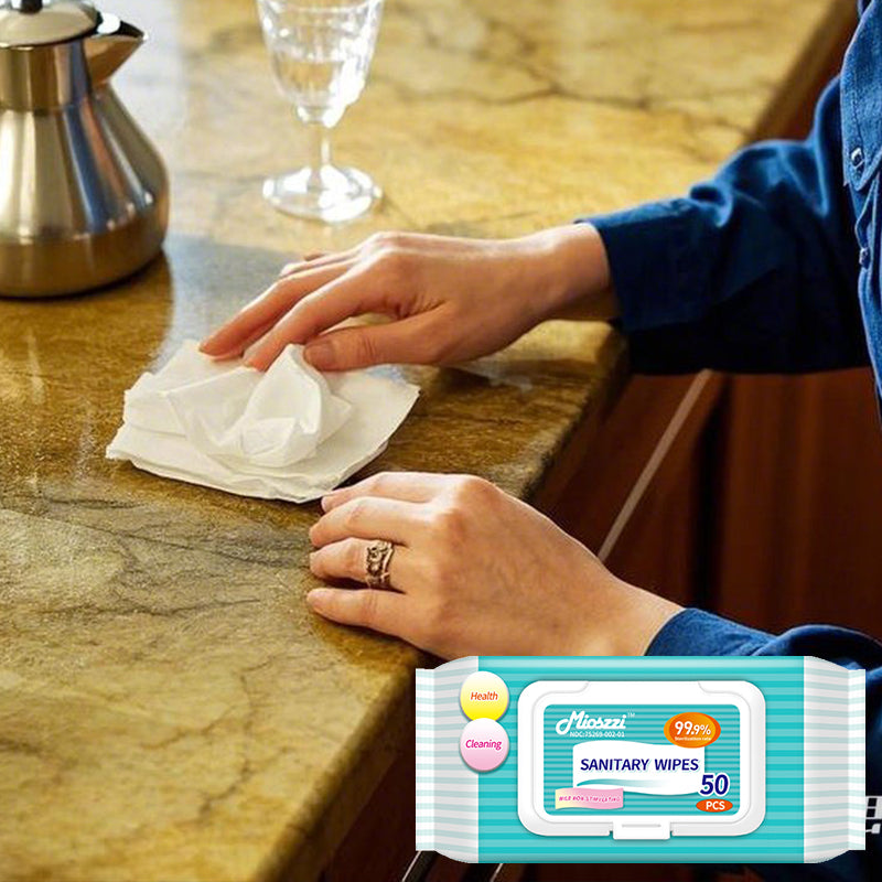 Benzalkonium chloride in Mioszzi sanitary wet wipes, as a cationic surfactant, has a broad-spectrum bactericidal ability,