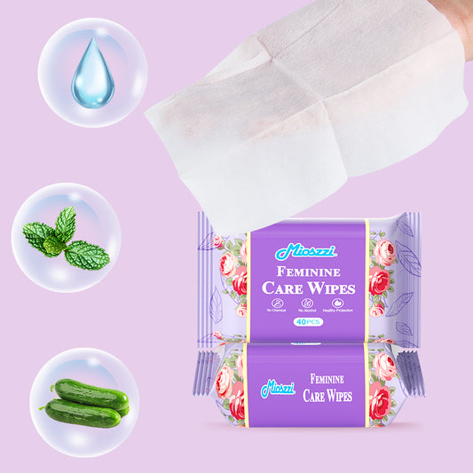 Mioszzi intimate care wipes are free from alcohol, fluorescent agents, and harmful chemical additives, protecting women's intimate health.