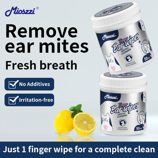 🐾 How to solve the earwax odor for pets? Mioszzi ear finger wipes make care simple!