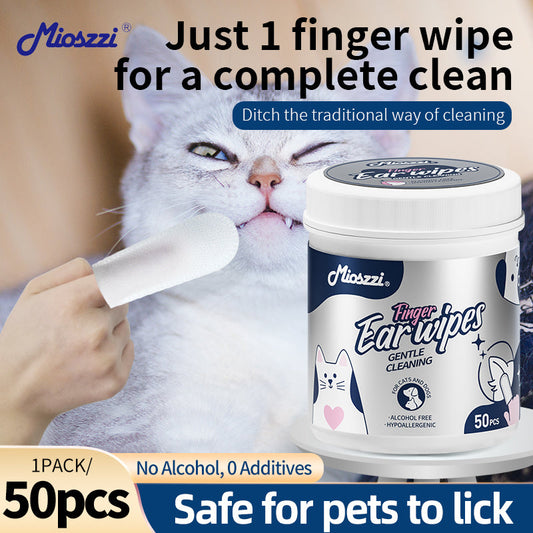 Mioszzi Pet Ear Finger Wipes - A Thoughtful Cleaning Choice for Pets with Different Ear Shapes