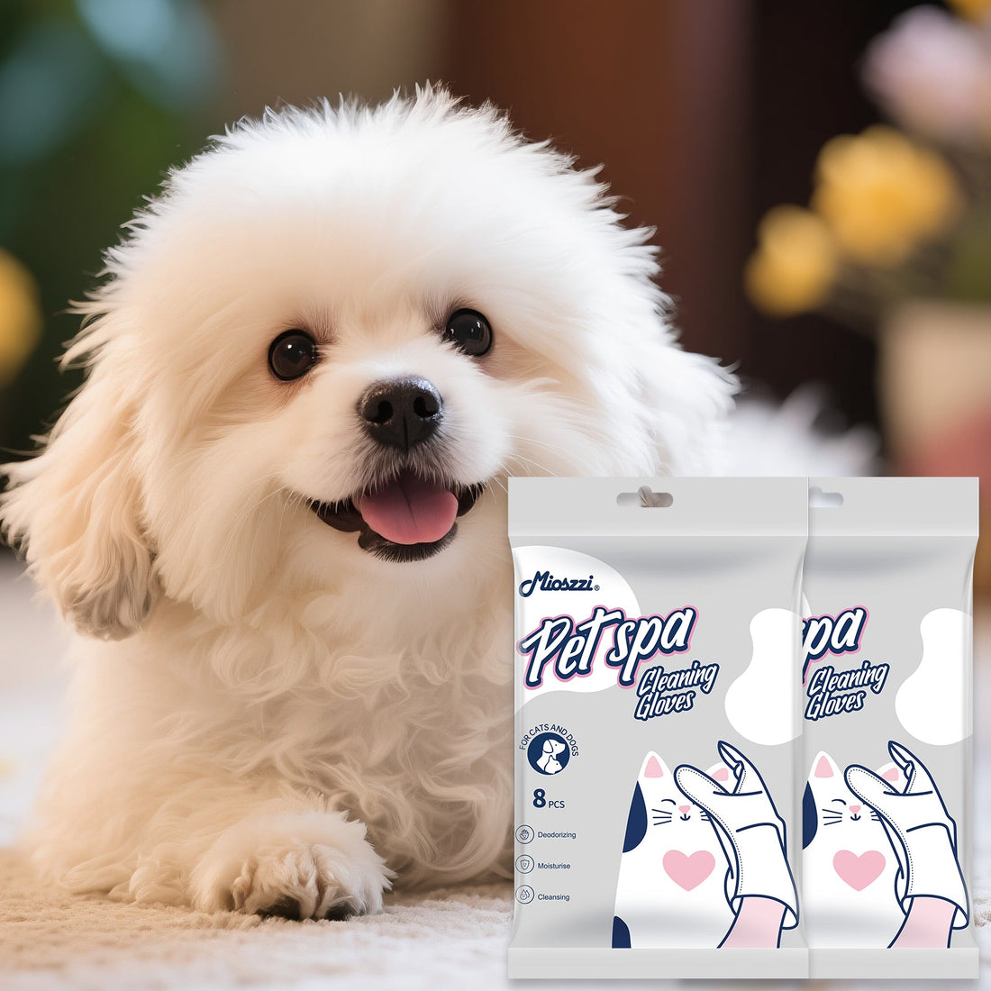Small and young pets also need ear care: Mioszzi Ear Wipes provide gentle protection.