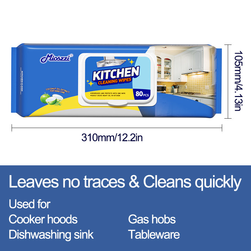 6 Packs Special Package Mioszzi Kitchen Cleaning Wet Wipes Quickly Dissolve Limescale & Soap Scum Bleach-free Non-irritating Formula Gentle and Gentle on Hands Thickened Material Deep Cleaning Must-have for Bathroom Renovation Multi-surface Cleaning Wipes