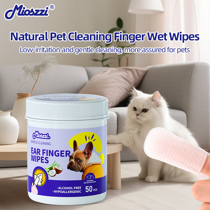 20 Barrels All Natural Mioszzi Pet Cleaning Body & Dental Finger Wet Wipes Removes Tough Odors Infused with Fermented Coconut Oil High Quality Body Health and Pet Hygiene Multi-Purpose Pet Wipes
