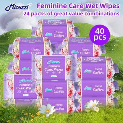 24 Packs Best Feminine Intimate Care Hygiene Wet Wipes for Odor Fragrance Free Butt & Armpit Cleaning Antibacterial Travel & on the Go Friendly Cleaning Incontinence Poop Extra Large Feminine Purifying & Deodorizing Sanitation Body Wipes