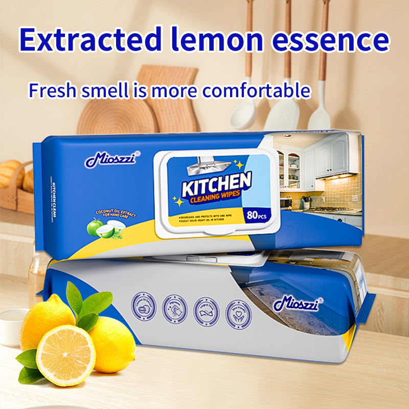 1. No harmful bleach, will not damage the surface of items.

2. Multipurpose wipes can effectively remove surface stains, penetrate and remove grease and dirt.

3. Widely applicable, can clean electronic products, kitchens, bathrooms, gym facilities, etc.

4. 3D pearl pattern design, stronger friction and cleaning power.

5. Fresh lemon scent, clean with a pleasant mood.