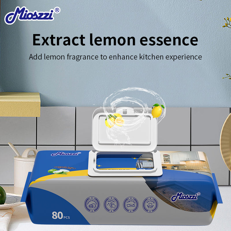 1. No harmful bleach, will not damage the surface of items.

2. Multipurpose wipes can effectively remove surface stains, penetrate and remove grease and dirt.

3. Widely applicable, can clean electronic products, kitchens, bathrooms, gym facilities, etc.

4. 3D pearl pattern design, stronger friction and cleaning power.

5. Fresh lemon scent, clean with a pleasant mood.