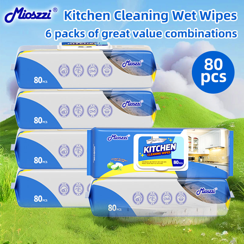 1. Added coconut oil extract, skin-friendly wipes.

2. Used to clean up spills, wipe counter&nbsp;tops and sweep up crumbs on the table.

3. Kitchen wet grease cleaning wipes are characterized by high strength, high water absorption and durability.

4. Scrub stubborn stains and provide scratch-free cleaning.

5. Disposable wipes, throw away after use, will not breed bacteria.