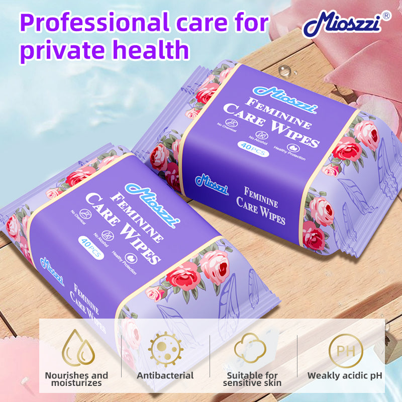 1. Disposable female care wipes, clean and hygienic.

2. No chemical additives, no dyes, moisturizing, soothing and calming sensitive skin.

3. Multi-purpose wipes, very suitable for home and apartment

4. Water-based wipes, effective moisturizing skin.

5. No-rinse private hygiene wipes for menstrual women.