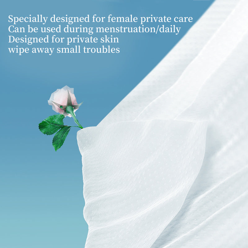 1. Designed specifically for private parts, alcohol-free formula, mild and non-irritating, safer to use.

2. Excellent function, can relieve itching and remove odor, bringing a refreshing feeling.

3. Made of high-quality non-woven fabric, soft and elastic, not easy to break when wiping.

4. Widely applicable, whether it is after fitness or swimming, it can easily meet cleaning needs.

5. Small and light, easy to carry, whether traveling or camping, it can keep private parts clean at any time.