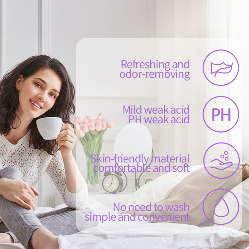 1. Designed specifically for private parts, alcohol-free formula, mild and non-irritating, safer to use.

2. Excellent function, can relieve itching and remove odor, bringing a refreshing feeling.

3. Made of high-quality non-woven fabric, soft and elastic, not easy to break when wiping.

4. Widely applicable, whether it is after fitness or swimming, it can easily meet cleaning needs.

5. Small and light, easy to carry, whether traveling or camping, it can keep private parts clean at any time.