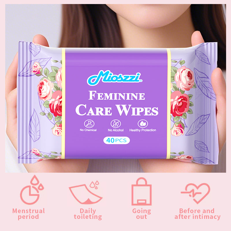 1. EDI-purified water is the main ingredient, soothing and moisturizing the skin.

2. Gentle and safe, does not contain preservatives and alcohol, and is friendly to sensitive skin.

3. Hypoallergenic formula, gentle and non-irritating.

4. Multi-purpose wipes, suitable for cleaning during menstruation and after long activities.

5. 40 pieces of small package design, convenient for travel.
