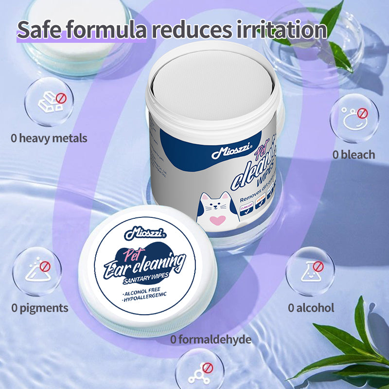 1. Natural and organic ingredients, vegan and cruelty-free.
2. Disc wipes can remove loose hairs and dirt and clean quickly.
3. Wipe away environmental allergens or irritants and do a good job of reducing dog dander.
4. Moisturizes dry skin without rinsing, making it easy to be hygienic.
5. Universal wipes for puppies and large dogs.
