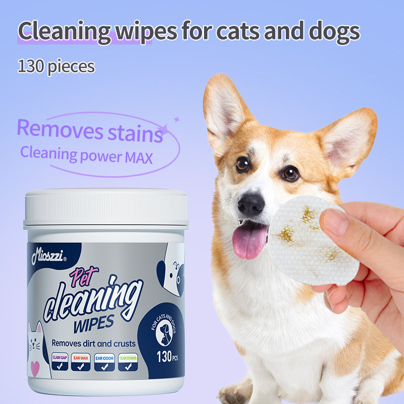 1. Natural and organic ingredients, vegan and cruelty-free.
2. Disc wipes can remove loose hairs and dirt and clean quickly.
3. Wipe away environmental allergens or irritants and do a good job of reducing dog dander.
4. Moisturizes dry skin without rinsing, making it easy to be hygienic.
5. Universal wipes for puppies and large dogs.