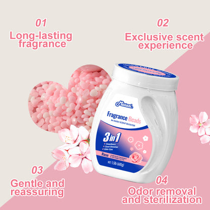 1. The fragrance enhancement beads can effectively remove room odors and musty odors.

2. The laundry fragrance enhancement beads can be used as an air freshener.

3. Air freshener and home fragrance for the house, car or office.

4. Friendly material formula, pet-friendly, safe for home use.

5. 1.5 lbs large barrel, suitable for home use, large quantity, affordable price.