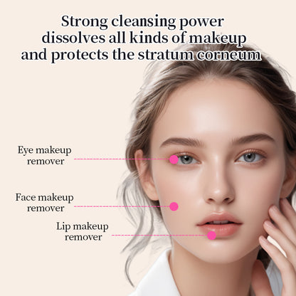 1. Suitable for a wide range of people, gentle around the eyes and also suitable for sensitive skin.

2. Dissolves dirt, removes impurities, oils and makeup from the skin, while removing pollutants, sweat and sunscreen.

3. Contains no dyes or artificial fragrances, safer to use, suitable for daily beauty or skin care routines, allowing you to enjoy a refreshing self-care experience at home.

4. Emollient formula that removes makeup and cleanses the skin while leaving it feeling refreshed, soft, smooth, and