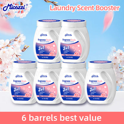 1、1.5 lb&nbsp;large barrel, suitable for home use, large quantity and affordable.

2、Smooth, fragrance retention and color protection three-in-one.

3、Effectively prevent clothes from clumping, remove static electricity, and help clothes restore their natural elasticity and soft skin-friendly feel.

4、Aromatic floral scent, cherry blossom and rose fragrance linger, making clothes fragrant and lasting.

5、Suitable for all washing machines and safe for all fabrics.