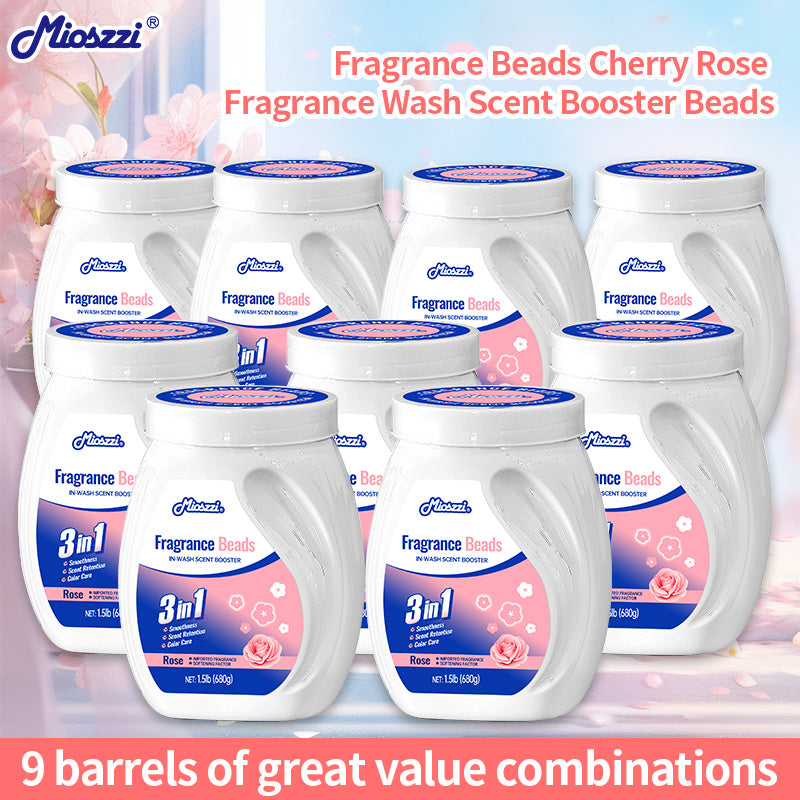 1. Smooth, fragrance and color protection three-in-one.

2. Deodorant beads for clothes can effectively remove sweat stains that are difficult to remove.

3.Fragrant floral fragrance, cherry blossom and rose fragrance linger, makes clothes Long-lasting fragrance.

4. The microcapsule technology of colloid particles can keep the fragrance of clothes for a long time.

5. Effectively prevent clothes from agglomerating and remove static electricity.