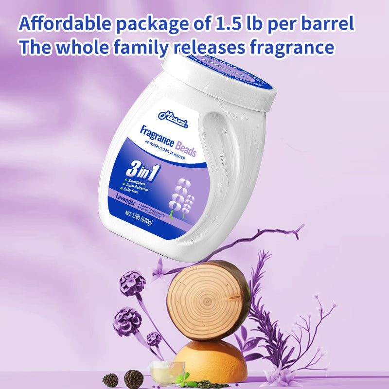 1. Smooth, fragrant, and color protection in one.

2. Clothing deodorant beads can effectively remove sweat stains that are difficult to remove.

3. The rich lavender scent is like traveling through a lavender garden, calming your mood.

4. Colloidal particle microcapsule technology makes the fragrance of clothes last.

5. Effectively prevent clothing from caking and remove static electricity.